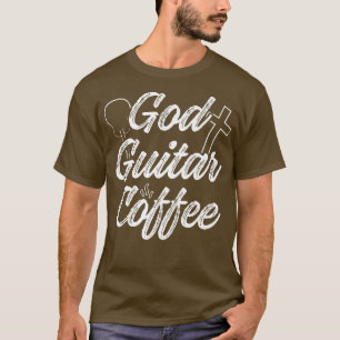 Camiseta Christian Guitarist God Coffee Church Worship Guit