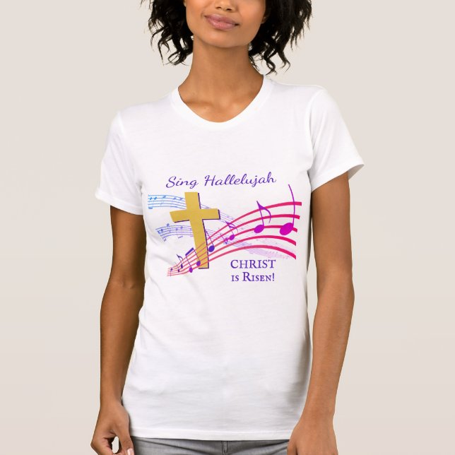 Camiseta Christian HALLELUJAH CHRIST ES LA Pascua RISEN (Anverso)