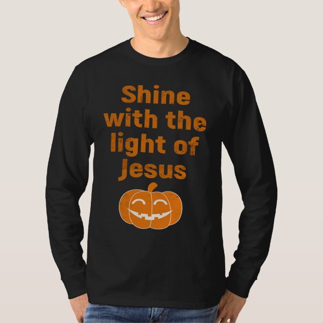 Camiseta Christian Halloween  Shine With The Light Of Jesus (Anverso)
