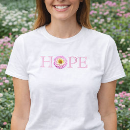 Camiseta Christian Hope Floral Shirt Pink Zinnia Faith