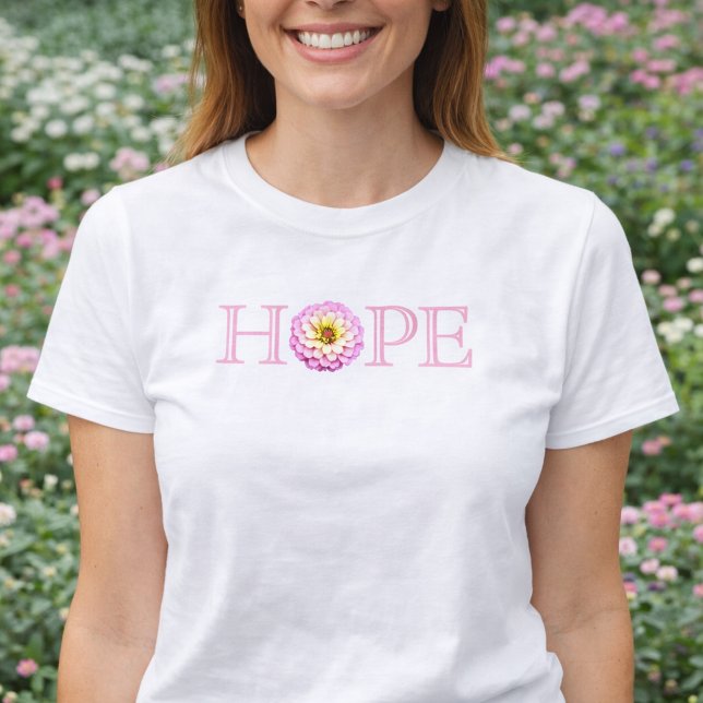 Camiseta Christian Hope Floral Shirt Pink Zinnia Faith (Hope Spring Floral Christian Design Christian Shirt )