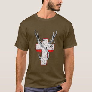 Camiseta Christian Hunting Fishing Hunter Angler Antler Cro