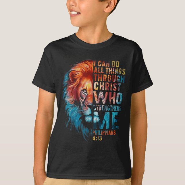 Camiseta Christian I Can Do All Thing Through Christ Lion F (Anverso)