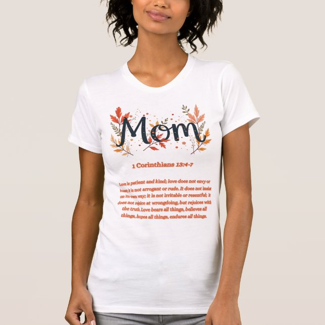 Camiseta Christian Inspirational Bible Verse Mother T-Shirt (Anverso)
