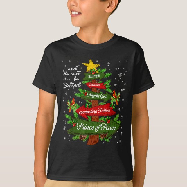 Camiseta Christian Jesus Christmas Tree Pajamas Xmas Men Wo (Anverso)