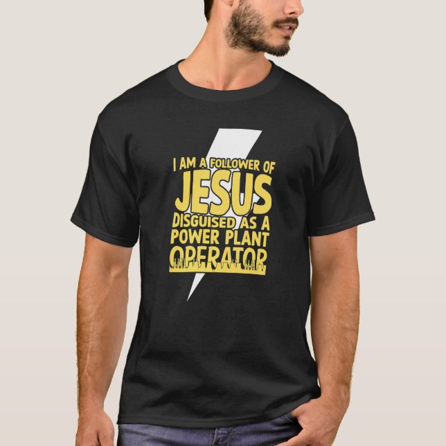 Camiseta Christian Jesus Follower Power Planet Operator Pre (Anverso)