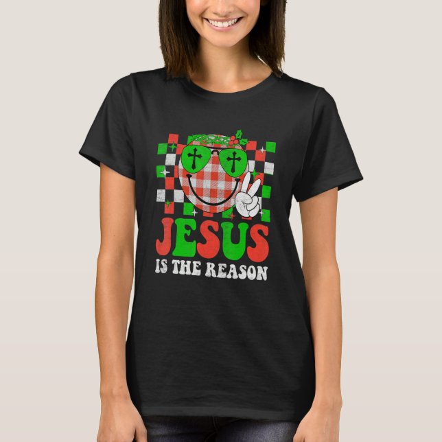 Camiseta Christian Jesus Is The Reason Christmas Stocking S (Anverso)