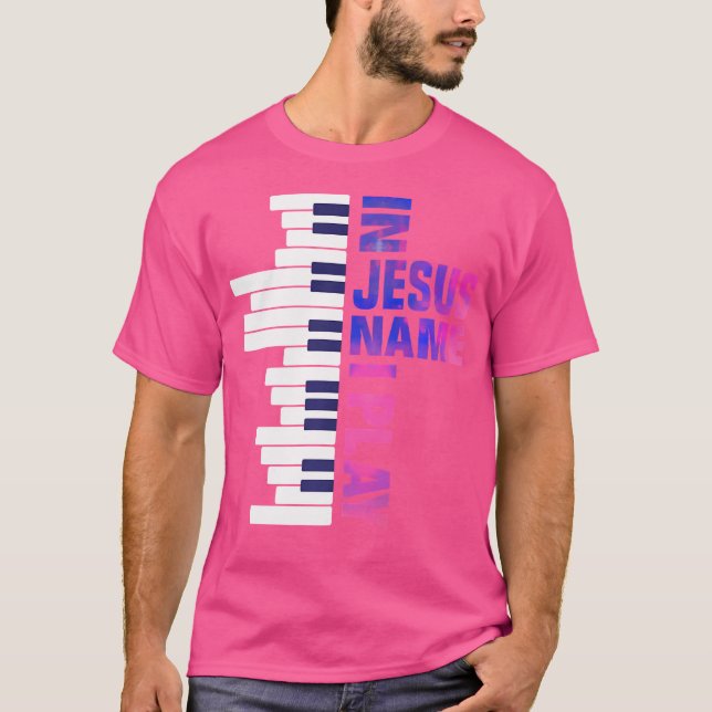 Camiseta Christian Jesus Piano Player Pianist Keyboard Play (Anverso)