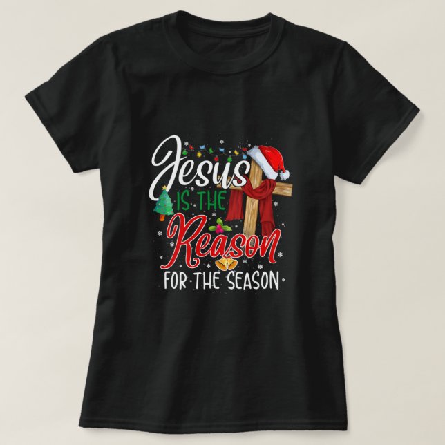 Camiseta Christian Jesus The Reason Christmas Stocking Stuf (Diseño del anverso)