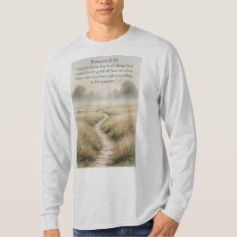 Camiseta Christian Men's Romans 8:28 Bible Long Sleeve Tee 