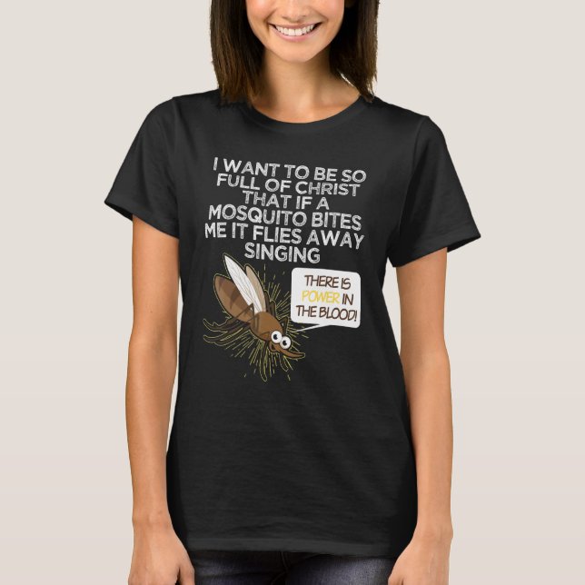 Camiseta Christian Mosquito  Gag Jokes Religious Christian  (Anverso)