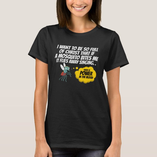 Camiseta Christian Mosquito  Gag Jokes Religious Christian (Anverso)