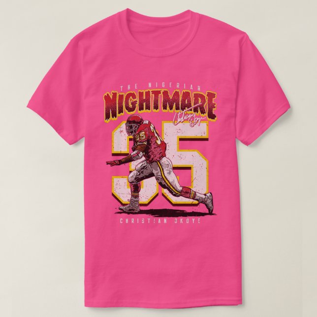 Camiseta Christian Okoye Kansas City La Pesadilla Nigeriana (Diseño del anverso)