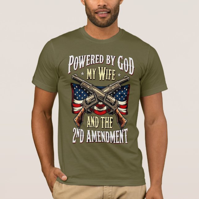 Camiseta Christian Patriotic God Wife 2nd Amendment (Anverso)
