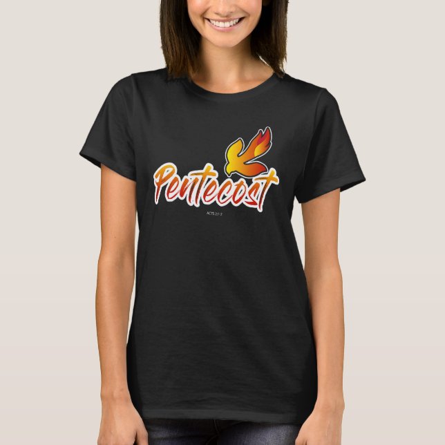 Camiseta Christian Pentecost Acts 2 Holy Spirit Flame Taile (Anverso)