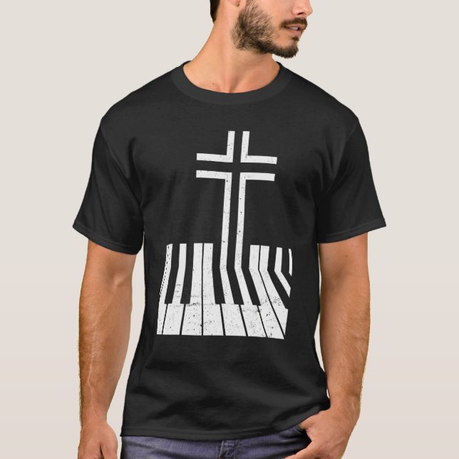 Camiseta Christian Piano Player Funny Design Piano Teacher  (Anverso)