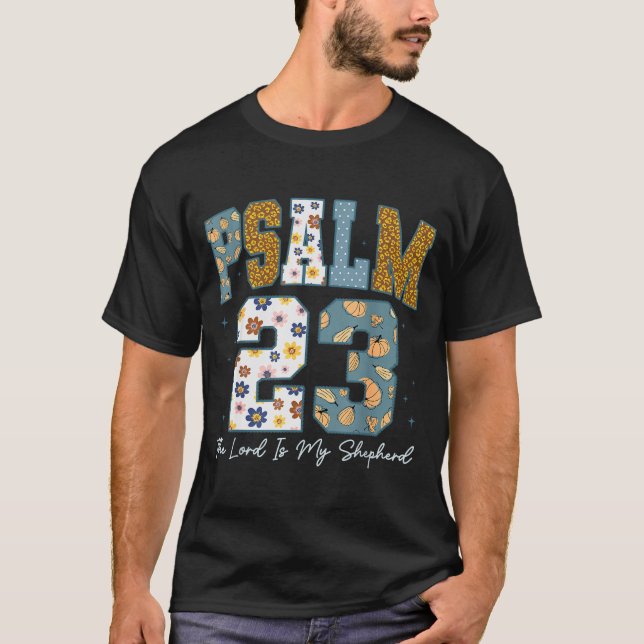 Camiseta Christian Psalm 23 Retro The Lord Is My Shepherd B (Anverso)