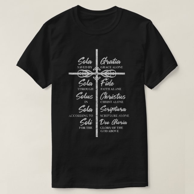 Camiseta Christian Religious Faith Sola Gratia 5 Solas Refo (Diseño del anverso)