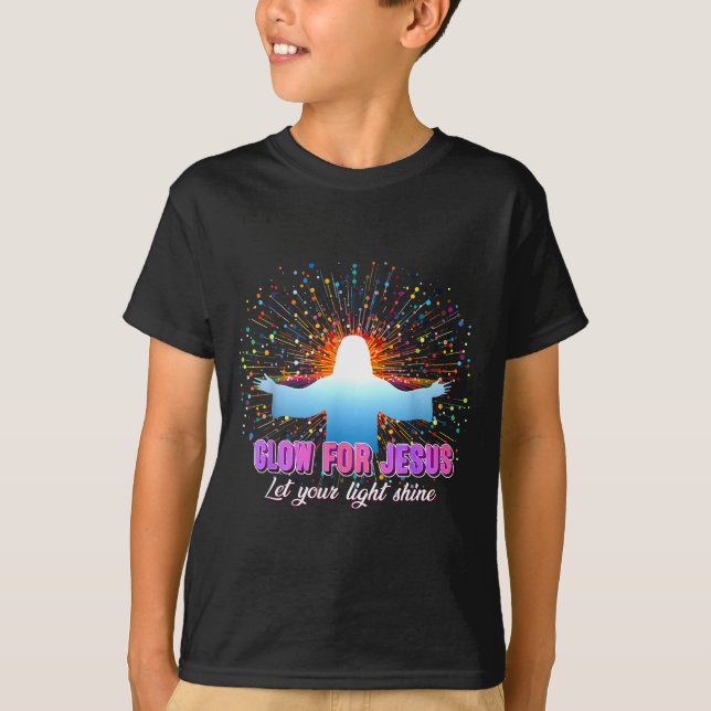 Camiseta Christian Religious Glow For Jesus Let Your Light  (Anverso)