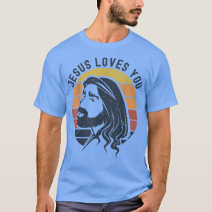 Camiseta Christian Retro Jesus Loves You God Keeps His Prom