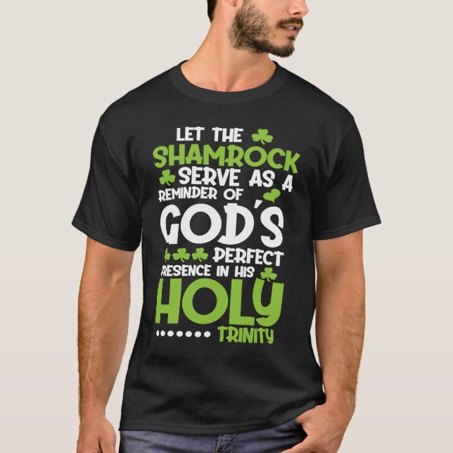 Camiseta Christian St Patricks Day   Shamrock Holy Trinity (Anverso)