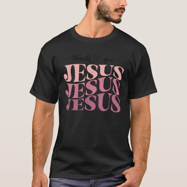 Camiseta Christian Tee de moda Gracias Jesús (Anverso)