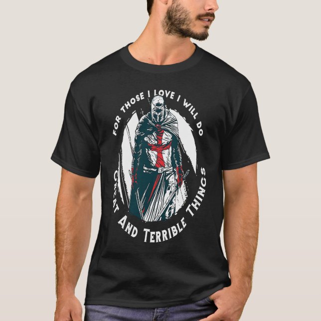 Camiseta Christian Templar Knights Rosary Crusader Warrior (Anverso)