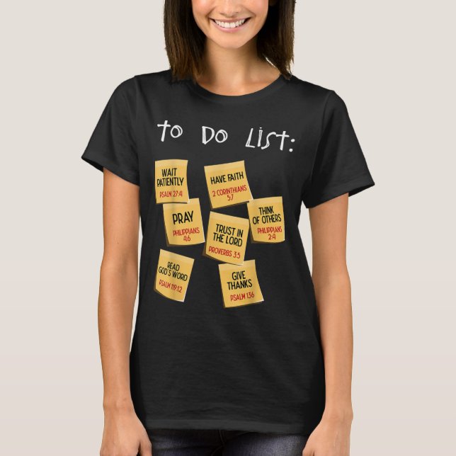 Camiseta Christian To Do List Christian Planner (Anverso)