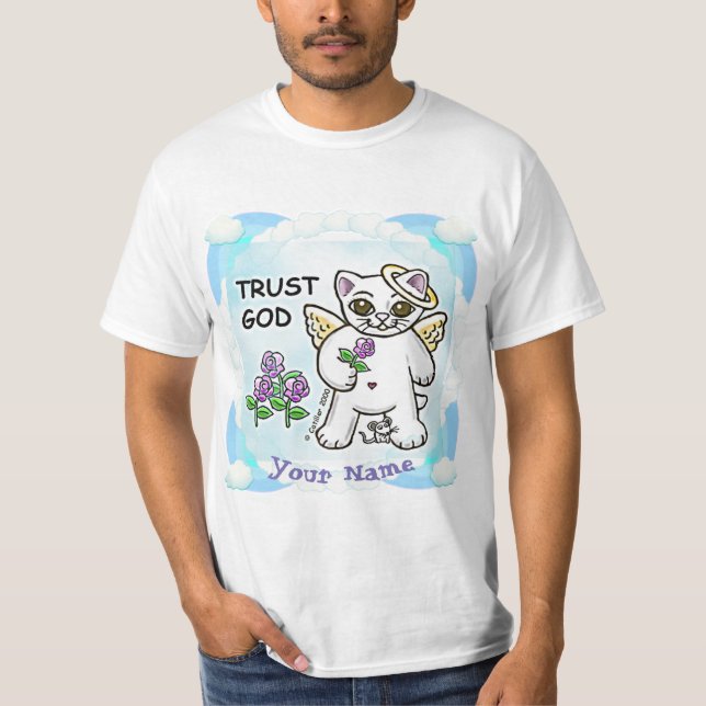 Camiseta Christian Trust God Kitty cat (Anverso)