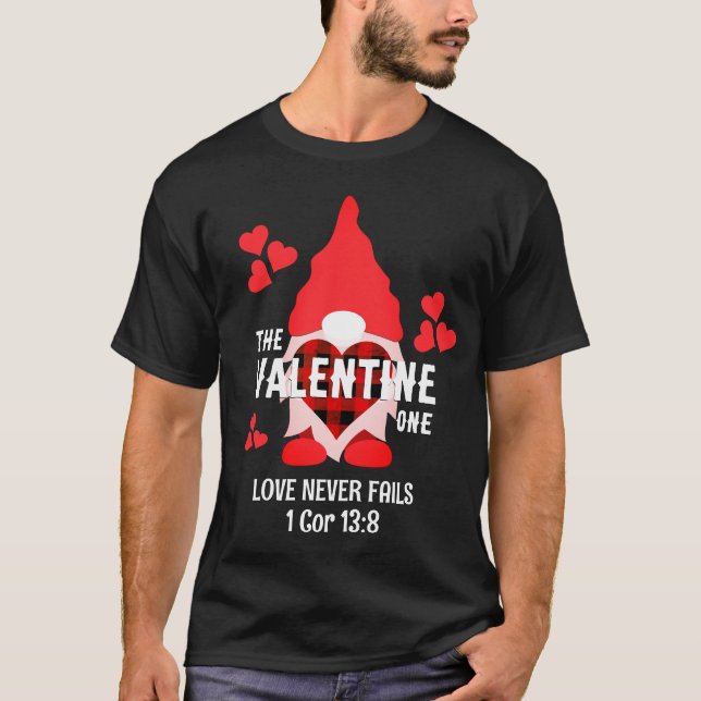 Camiseta Christian VALENTINE GNOME Corazón Rojo Parejas (Anverso)