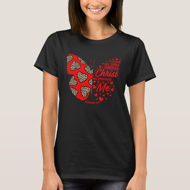 Camiseta Christian Valentine's Day  Her Cheetah Print Butte (Anverso)