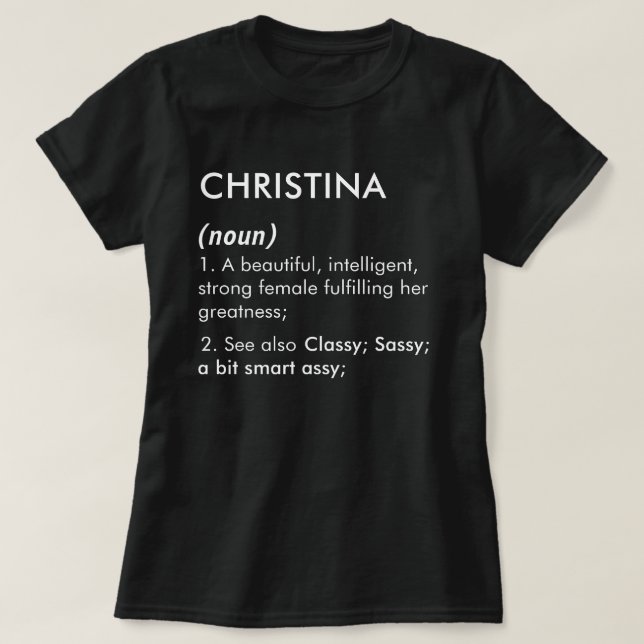Camiseta Christina name, Editable name, Custom name (Diseño del anverso)