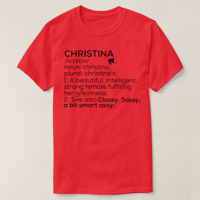 Camiseta Christina Nombre Definición Christina Nombre femen (Diseño del anverso)