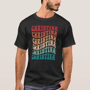 Camiseta Christina Tie Dye Groovy Hippie 60's 70s Nombre Ch