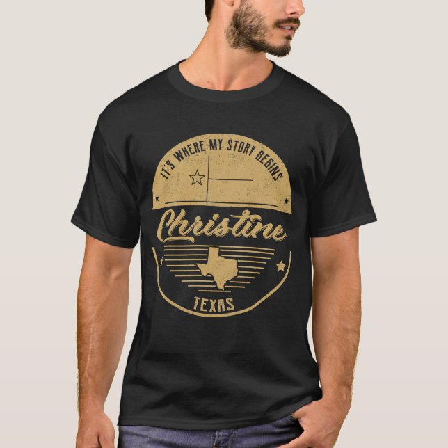 Camiseta Christine Texas Es donde comienza mi historia (Anverso)