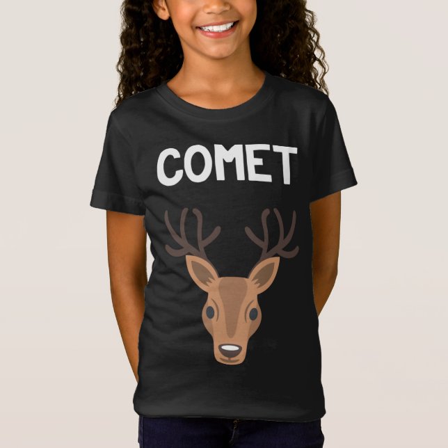 Camiseta Christm, grupo familiar de cometa Santa Reindeer (Anverso)
