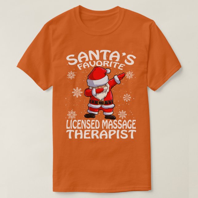 Camiseta Christm, terapeuta de masaje con licencia favorita (Diseño del anverso)