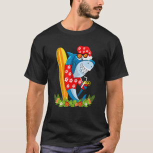 Camiseta Christma de tiburón tiburón de surf de verano en S