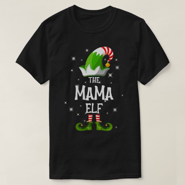 Camiseta Christma, el grupo de la familia Mama Elf (Diseño del anverso)