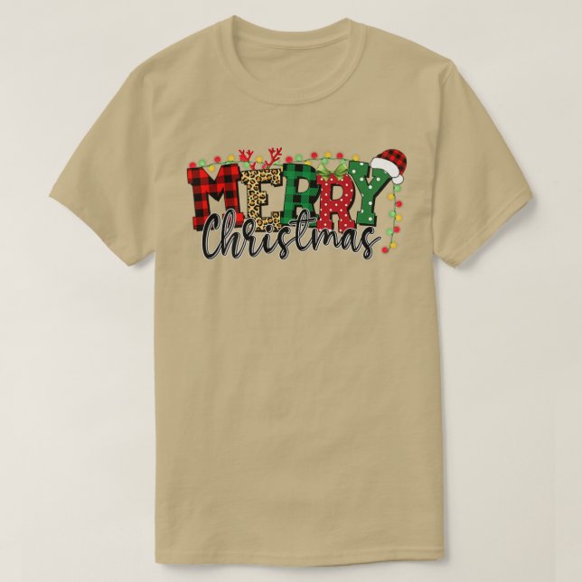 Camiseta Christmas 2022Christmas Leopard Buffalo Red Plaid  (Diseño del anverso)