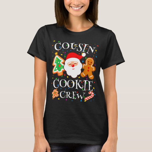 Camiseta Christmas 2025 Cousin Cookie Baking Crew Squad Fam (Anverso)
