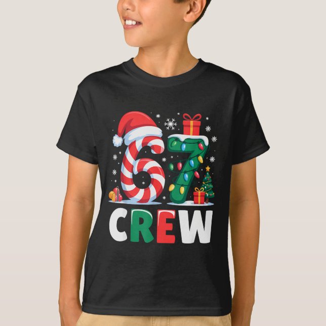 Camiseta Christmas 67 Crew Brainrot Funny Candy Cane Lights (Anverso)