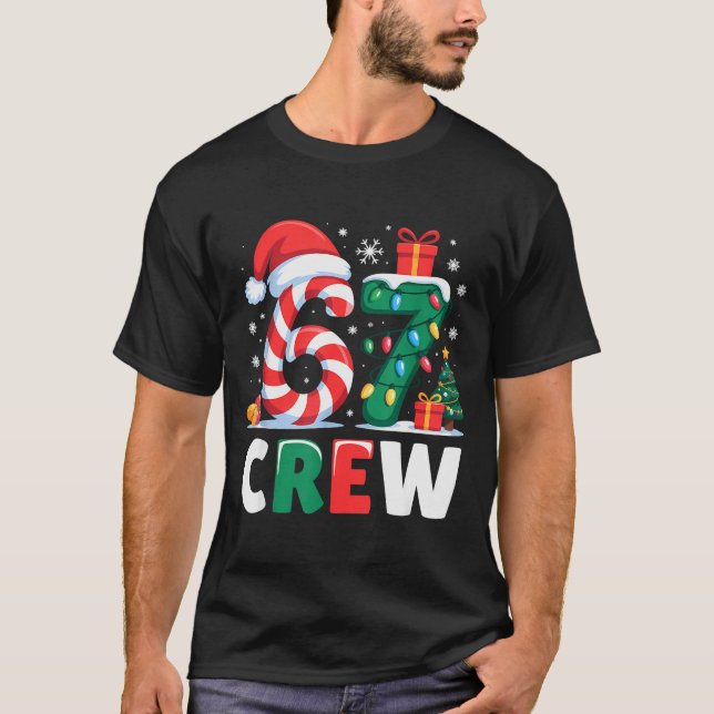 Camiseta Christmas 67 Crew Brainrot Funny Candy Cane Lights (Anverso)