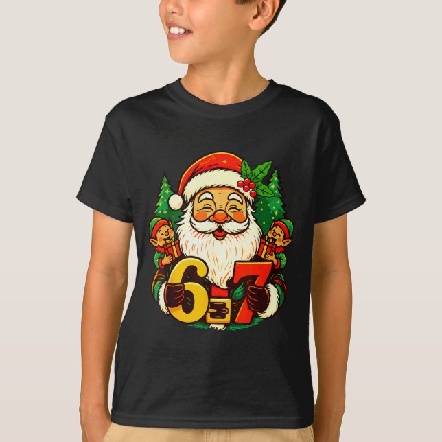 Camiseta Christmas 67 Funny Xmas Santa Six Seven Meme Gen A (Anverso)