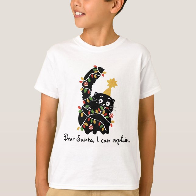 Camiseta Christmas Aesthetic Santa Cat Cute Funny (Anverso)