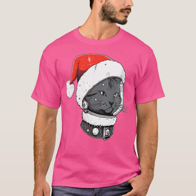 Camiseta Christmas Astronaut Cat Trippy Edm Winter Rave (Anverso)