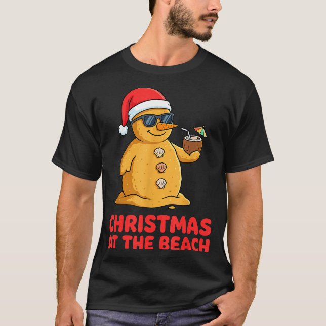 Camiseta Christmas At The Beach Shirt Funny Sandman Trocal  (Anverso)