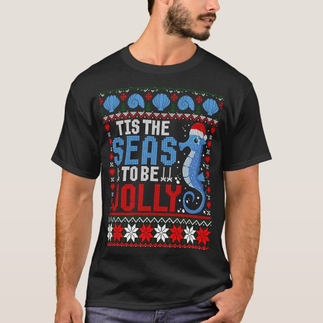 Camiseta Christmas At The Beach  Tis The Seas To Be Jolly U (Anverso)