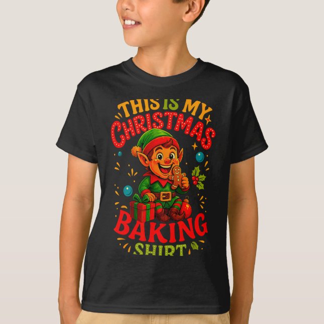 Camiseta Christmas Baking Shirt Cute Elf Gingerbread Pastry (Anverso)