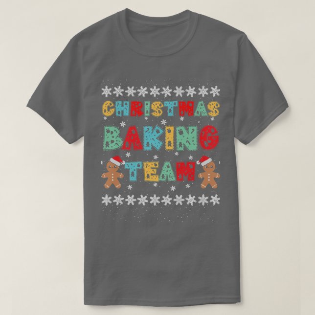 Camiseta Christmas Baking Team Gingerbread Men with Xmas Ha (Diseño del anverso)